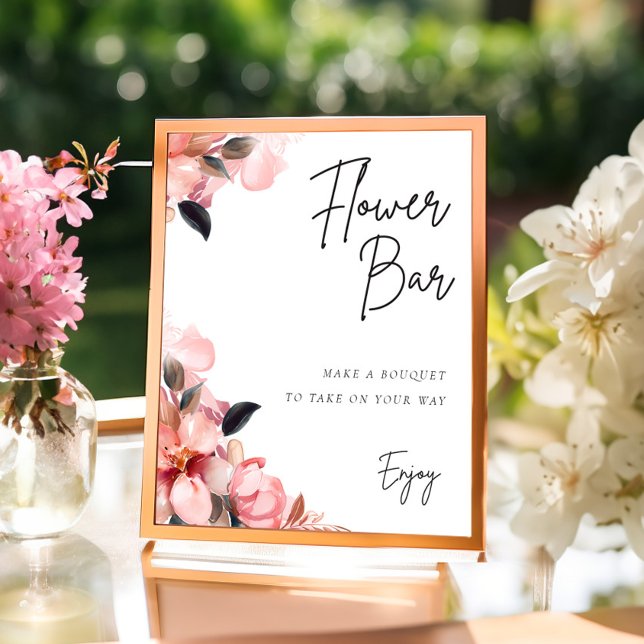 Poster Pétales et Prosecco Barre à fleurs Fête des mariée (Créateur téléchargé)