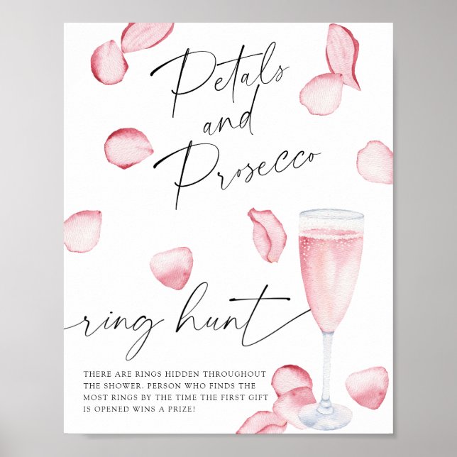 Poster Pétales et Prosecco - Chasse à l'anneau jeu de dou (Devant)