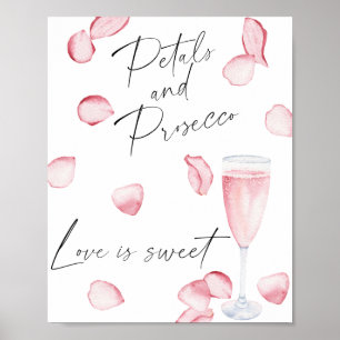 Poster Pétales et Prosecco - l'amour est doux prendre un 