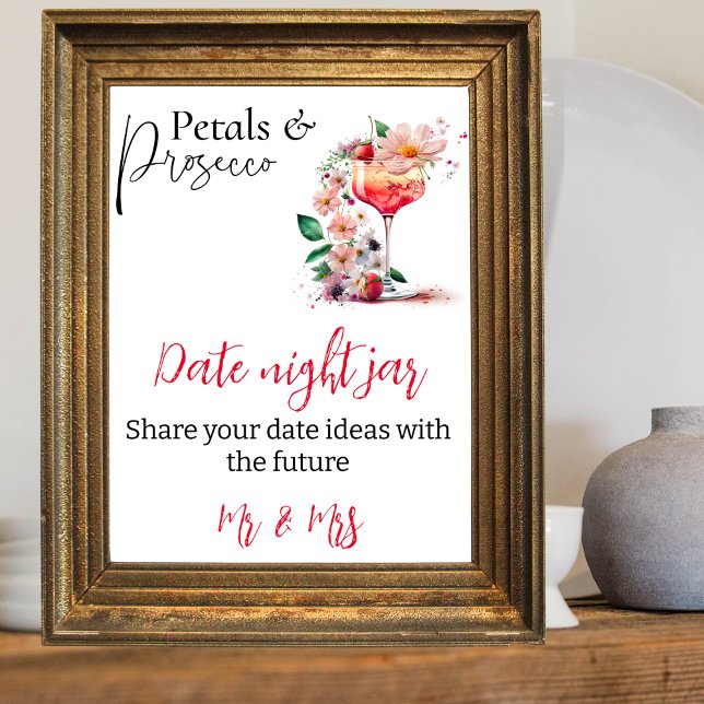 Poster Pétales Prosecco Fête des mariées Florale Brunch D (Créateur téléchargé)