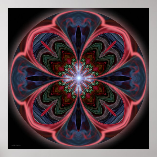 Poster Pétales Vivids Mandala - Imprimer (Devant)