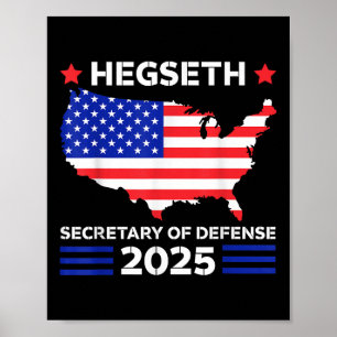 Poster Pete Hegseth Secrétaire À La Défense 2025 Trump Pi