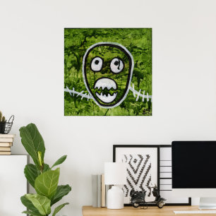 Poster Pete la graine crâne drôle monstre artistique exce