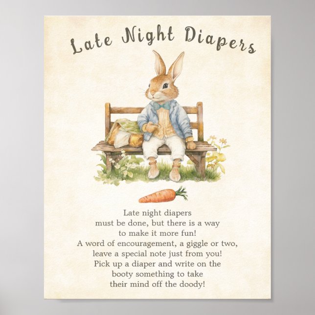 Poster Peter Le Baby shower De Lapin Diapeurs De Nuit Tar (Devant)