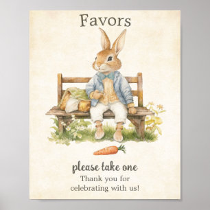 Poster Peter Le Lapin - Baby shower Faveurs Vintages