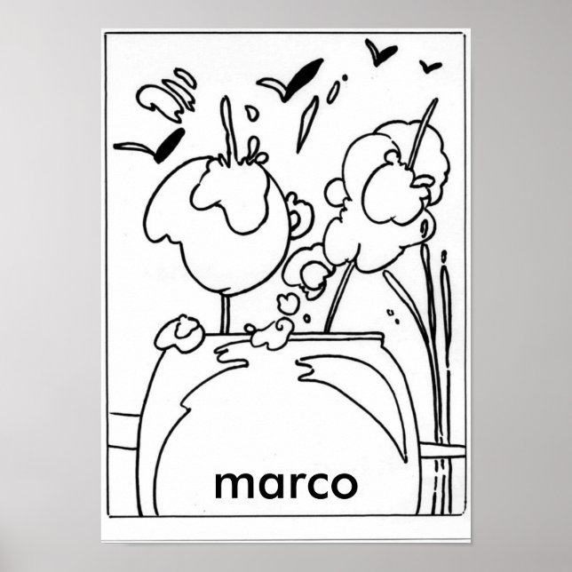 Poster Peter Max style dessin signé original (Devant)
