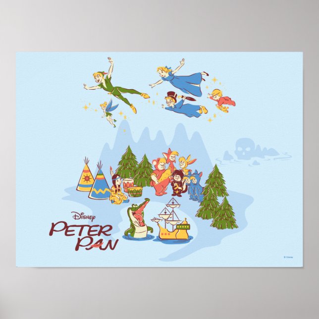 Poster Peter Pan survole le pays (Devant)