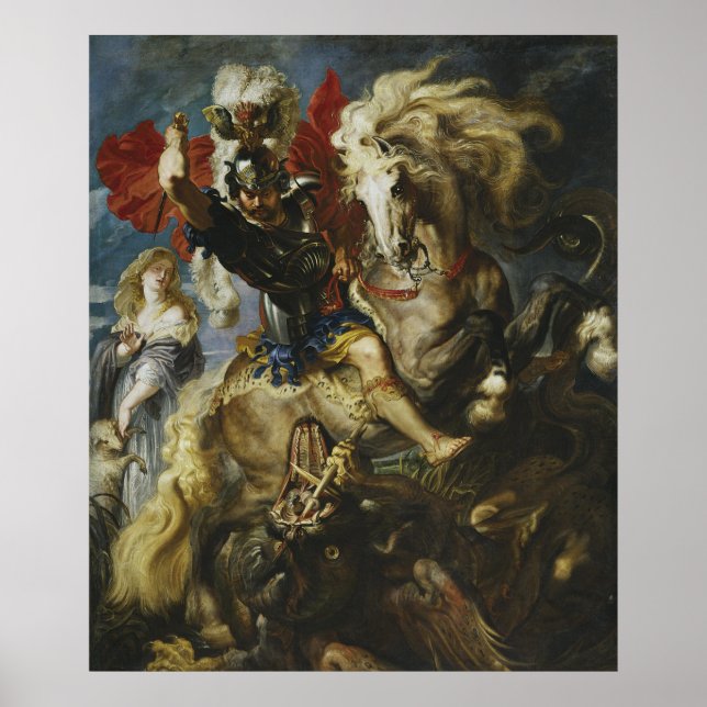 Poster Peter Paul Rubens | St George combat le dragon (Devant)