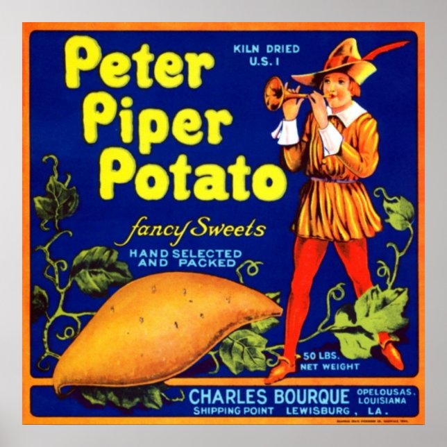 Poster Peter Piper Potato (Devant)