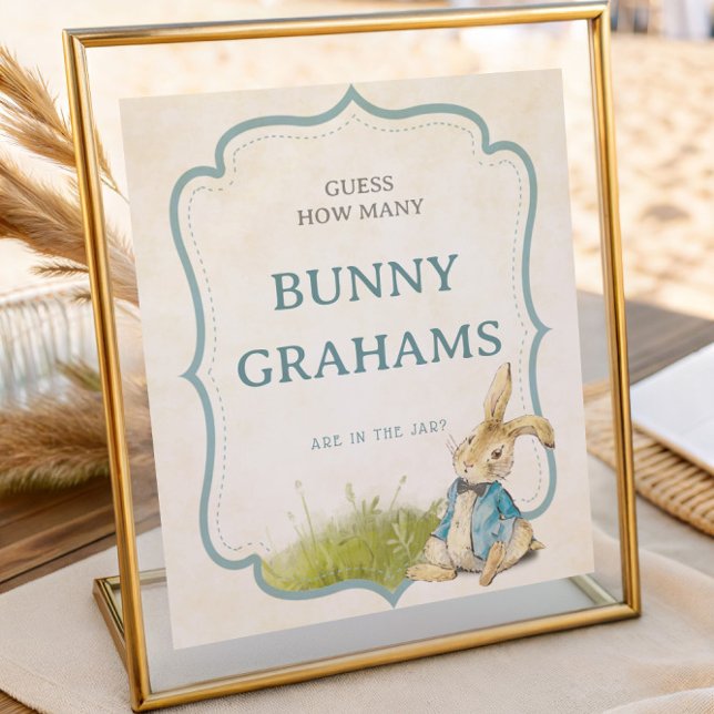 Poster Peter Rabbit Baby Shower How Many Bunny Grahams (Créateur téléchargé)