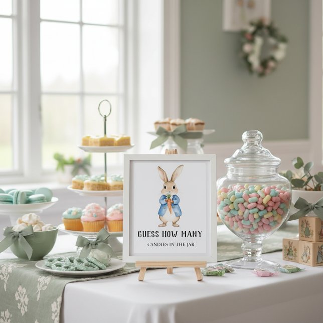 Poster Peter Rabbit “Guess How Many” Baby Shower Game (Créateur téléchargé)