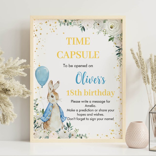 Poster Peter Rabbit Heure Anniversaire Capsule Fleur sauv (Créateur téléchargé)