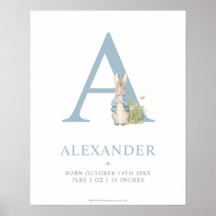 Poster Peter Rabbit Lettre personnalisée A