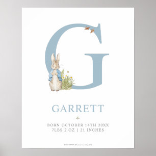 Poster Peter Rabbit   Lettre personnalisée G