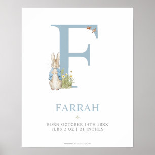 Poster Peter Rabbit Personalized Letter F