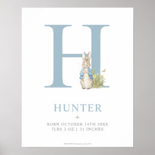 Poster Peter Rabbit Personalized Letter H