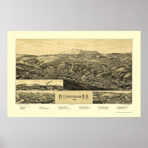 Poster Peterborough, NH Panoramic Map - 1886