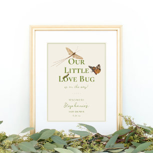 Poster Petit Amour Bug Baby shower Bienvenue