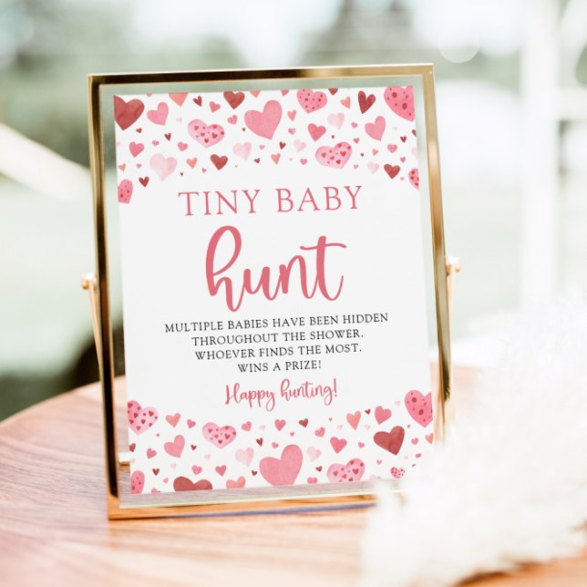 Poster Petit Amoureux Minuscule Baby Hunt Baby shower Jeu (Créateur téléchargé)