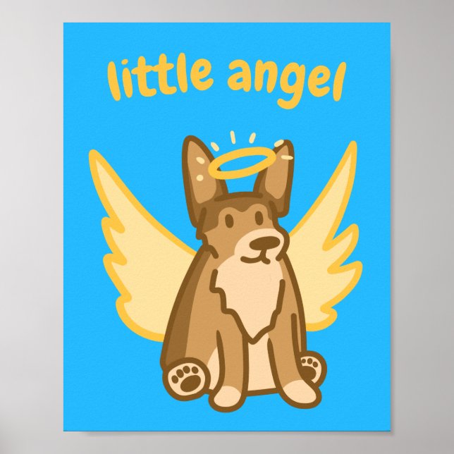 Poster "Petit Ange" Corgi Angélique (Devant)