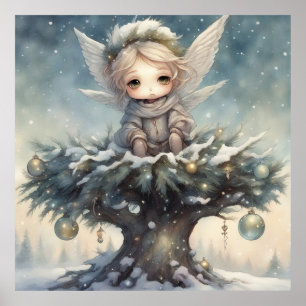 Poster Petit Ange de Noël