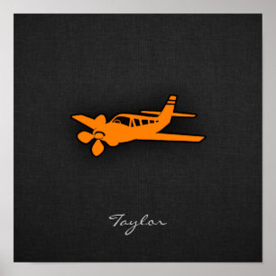 Poster Petit avion orange