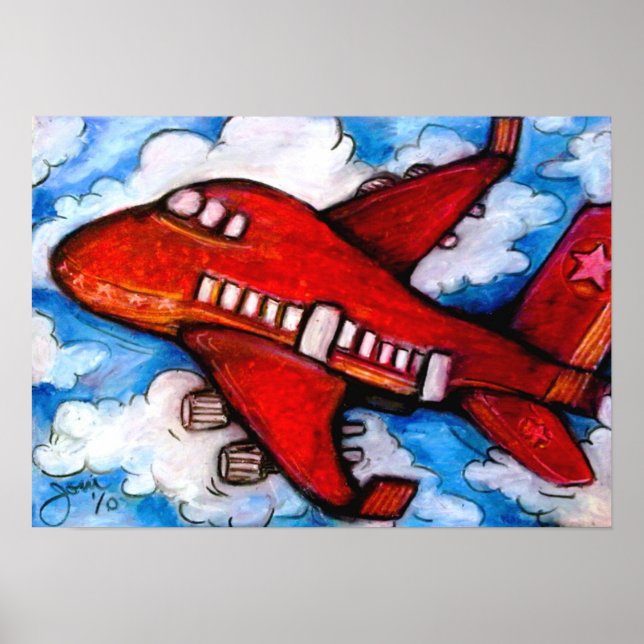 Poster Petit avion rouge (Devant)