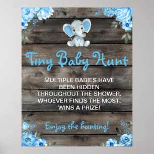 Poster Petit Baby Hunt Boy Elephant Baby shower Jeu