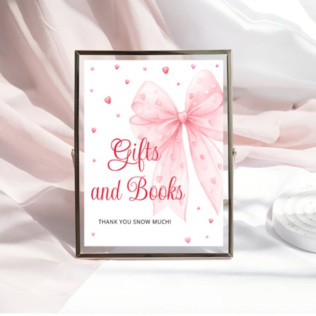 Poster Petit Baby shower-cadeau de petite aimée Bow rose (Créateur téléchargé)