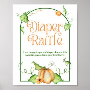 Poster Petit Baby shower Citrouille Déchets Jeu de jongle