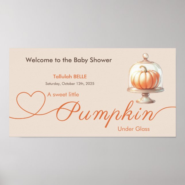 Poster Petit Baby shower Citrouille - Élégance d'automne (Devant)