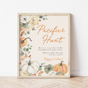 Poster Petit Baby shower Citrouille Pacifique Chasse Jeu 