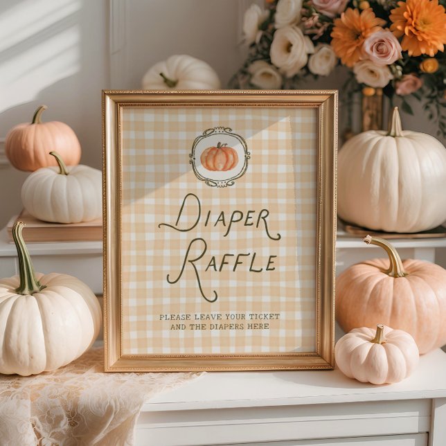 Poster Petit Baby shower Citrouille Quirky Déchets Raffle (Créateur téléchargé)
