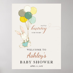 Poster Petit Baby shower d'accueil Bunny