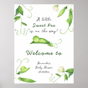 Poster Petit Baby shower d'accueil pour petits pois doux