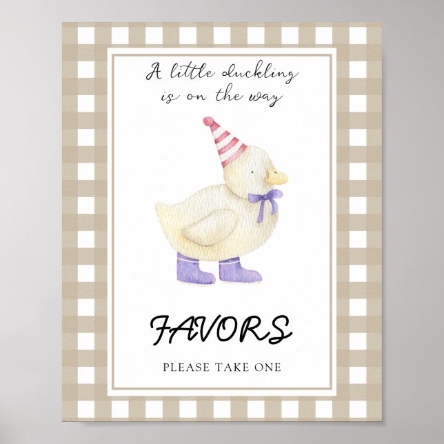 Poster Petit Baby shower de canard Faveurs (Devant)