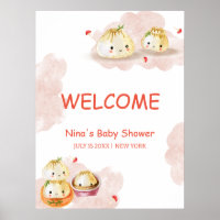 Petit Baby shower de champignons en poudre mignon 