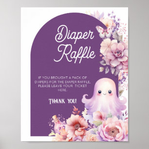 Poster Petit Baby shower de tombola de la couche Hallowee