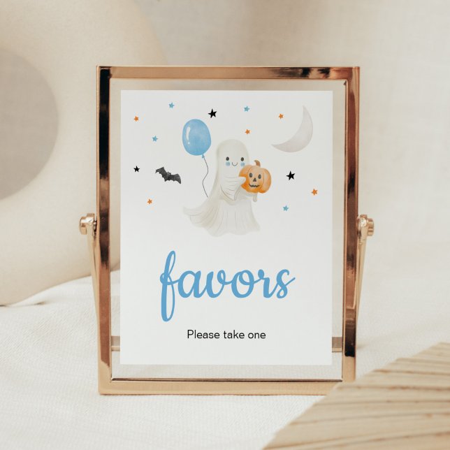 Poster Petit Baby shower Halloween Petit Boo Faveurs (A Little Boo Baby Shower Favors Sign)