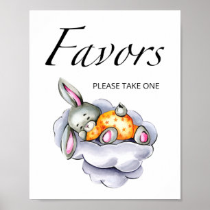 Poster Petit baby shower lapin en faveur