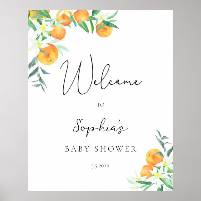 Poster Petit baby shower mignon (Devant)