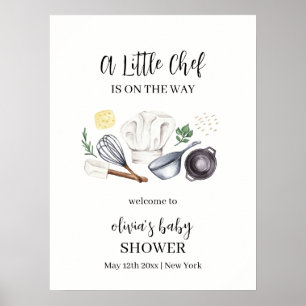 Poster Petit Baby shower minimaliste moderne Petit Chef A