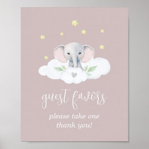 Poster Petit Baby shower rose arachide Faveurs Signale Dé