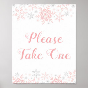 Poster Petit Baby shower Snowflake Prendre une table Fave