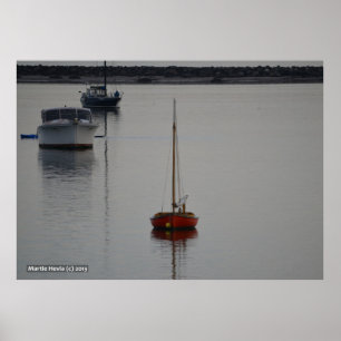 Poster Petit bateau rouge