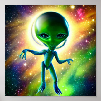 Poster Petit Bébé Alien perdu dans l'espace