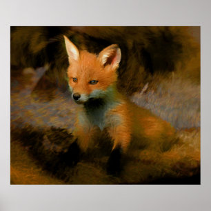 Poster Petit bébé Fox Cub Portrait