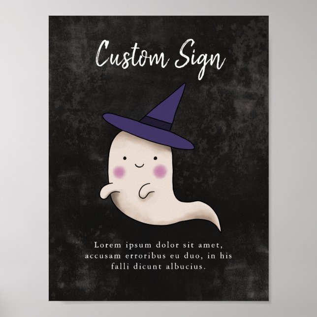 Poster Petit Boo Girl Baby shower fantôme Signal personna (Devant)