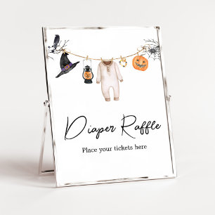 Poster Petit Boo Halloween Baby shower Déchets Raffle