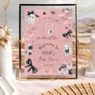 Poster Petit Boo Halloween Baby shower fille Bienvenue